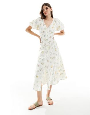 Nobody's Child Lennox broderie midaxi dress in white floral