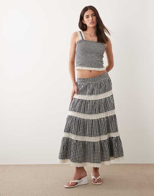 Nobody's Child skirt and top set in black gingham, 2 of 3