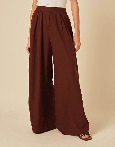 Nobody's Child Linen-blend jerrow trousers in brown