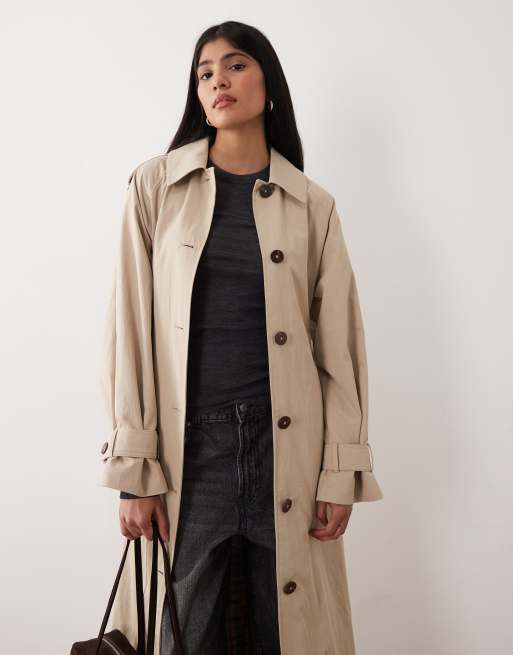 Nobody's Child – Ljusbeige trenchcoat med cape baktill och knytskärp, 4 av 4