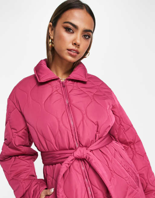 Nobody's Child long quilted jacket in pink