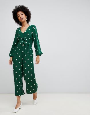 green spotty jumpsuit