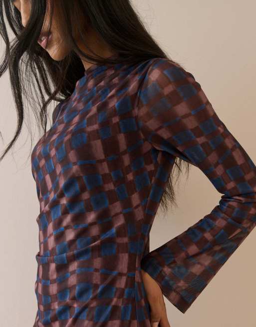 Nobody's Child Long sleeve kiera mini dress in brown, 3 of 5