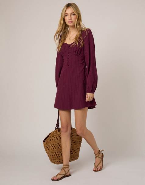 Nobody's Child Long sleeve melody mini dress in purple - view 1