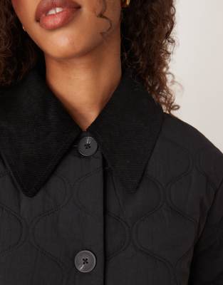 NOBODY'S CHILD LONGLINE COLLARED QUILTED JACKET 
