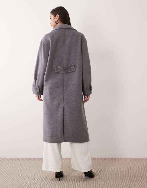 Nobody's Child longline funnel neck coat in grey, 4 of 4