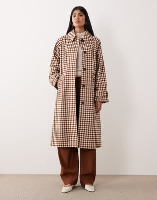 Nobody's Child Longline Trench Car Coat In Burgundy