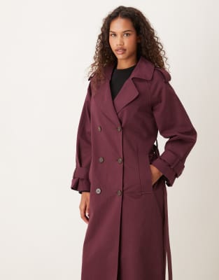 Nobody's Child Longline Trench Coat In Multi