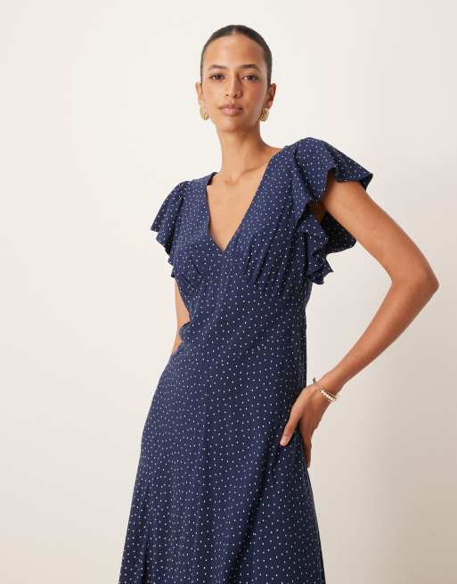 Robe Ranya bleue imprimé à pois