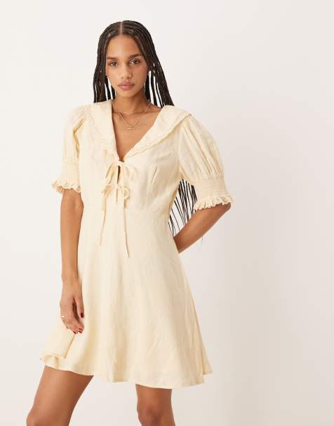 Nobody's Child Louise collared mini dress in yellow - view 1