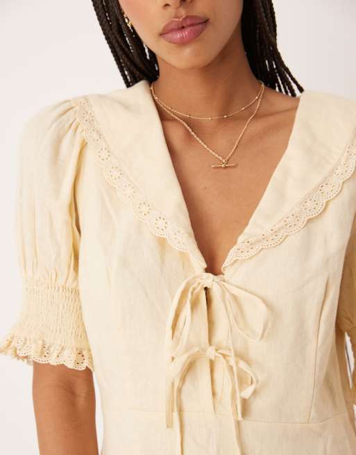 Nobody's Child Louise collared mini dress in yellow