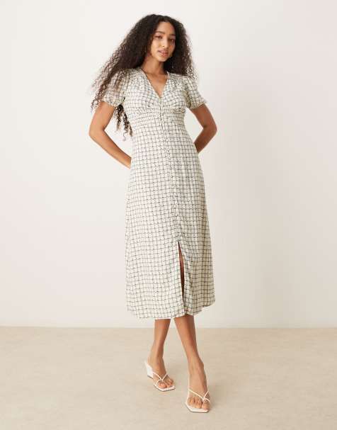Nobody's Child - Lucinda - Nette midi-jurk met fijne bloemenprint in wit - view 1