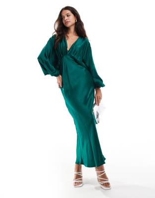 Shop Nobody's Child Luella midaxi satin dress in green Online – Trendy & Affordable Fashion