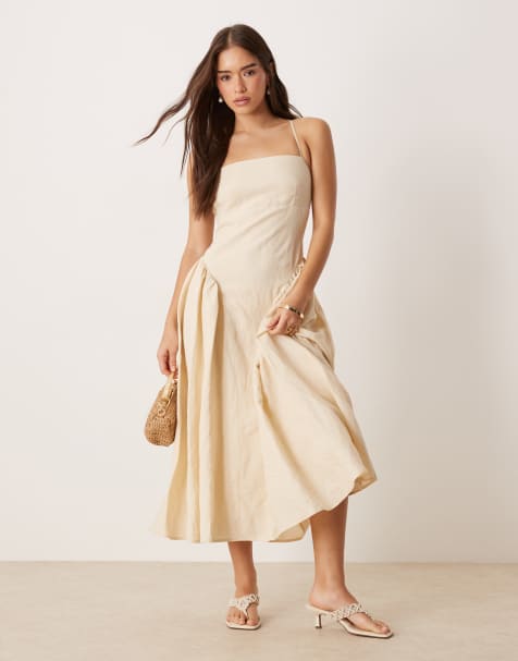 Nobody's Child Lupin structured midi dress in stone - view 1