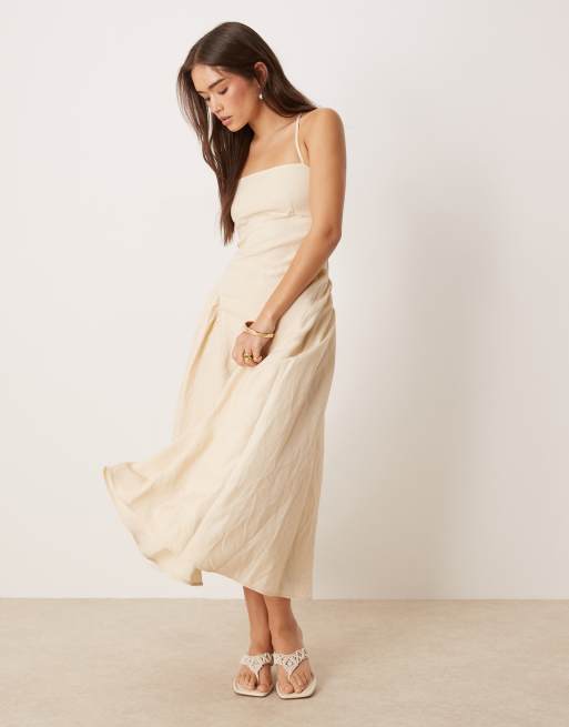 Nobody's Child Lupin structured midi dress in stone, 3 of 4