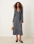 [Nobody's Child] Nobody's Child Lydia midi dress in blue & yellow ditsy floral-Multi 12 Blue/Yellow