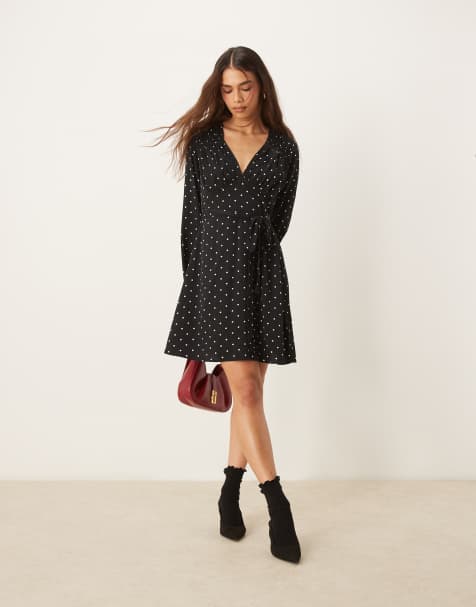 Nobody's Child Lydia mini dress in black and white spot  - view 1