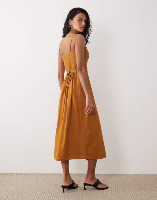 Nobody's Child Maddy slip midi dress in tangerine, 2 of 4