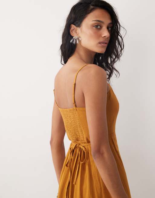 Nobody's Child Maddy slip midi dress in tangerine, 4 of 4