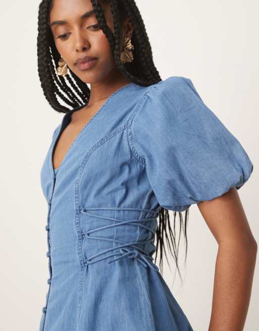 Nobody's Child - Magnolia - Denim mini-jurk in lichtblauw, 3 van 4