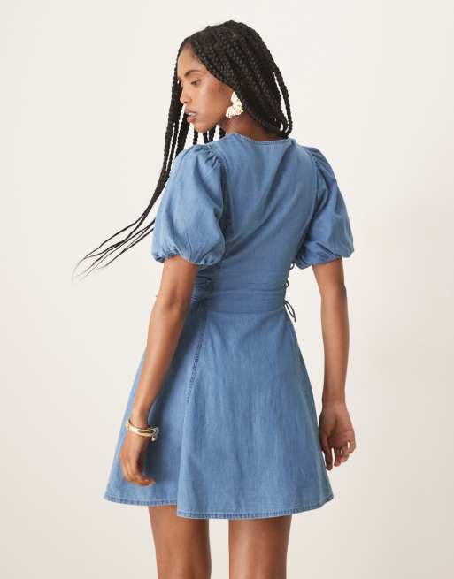 Nobody's Child – Magnolia – Minikleid aus Denim in Hellblau, 4 von 4