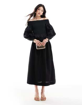 Nobody's Child Mallory Drop Waist Maxi Skirt In Black - Part Of A Set In Black