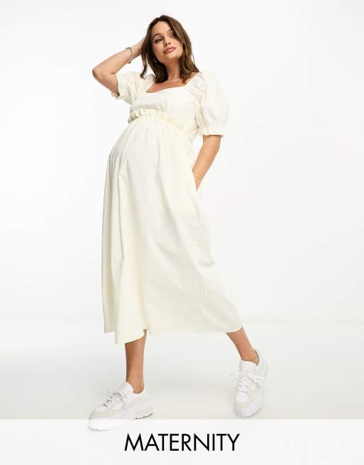 Nobody's Child – Mammakläder – Ginger – Gräddvit midiklänning i babydoll-modell