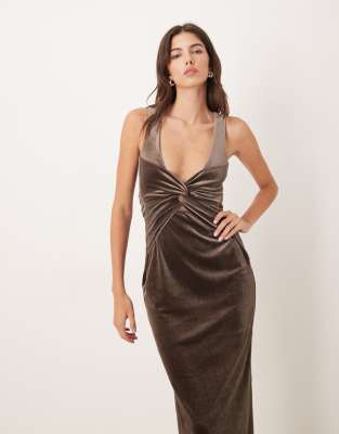 Nobody's Child Margot Velvet Sleeveless Midi Dress In Animal Print