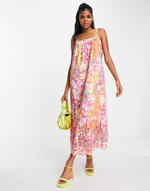 Nobody's Child - Margot - Vestito rosa a fiori allacciato sul retro