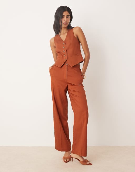 Nobody's Child Marion straight leg pants in rust - part of a set, 4 of 5