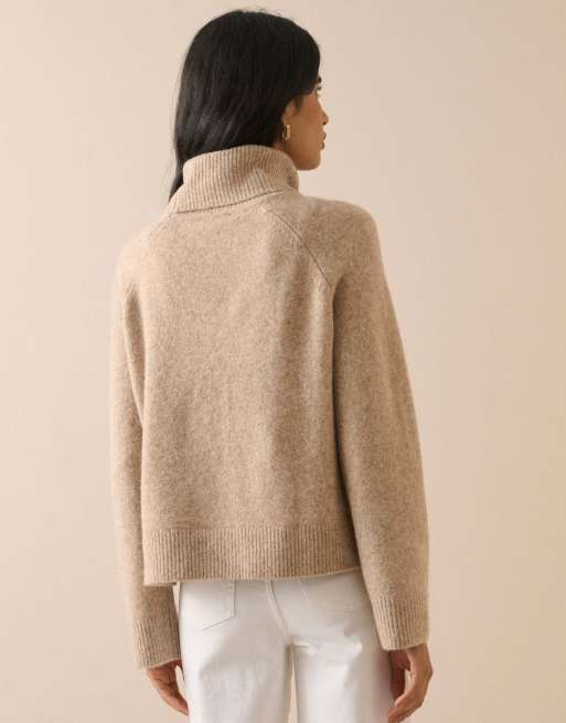 Nobody's Child Marl roll-neck oversized jumper in beige, 2 of 5