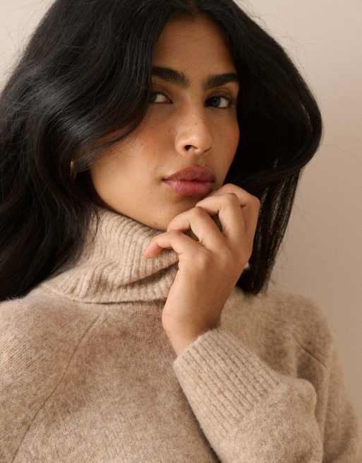 Nobody's Child Marl roll-neck oversized jumper in beige, 3 of 5