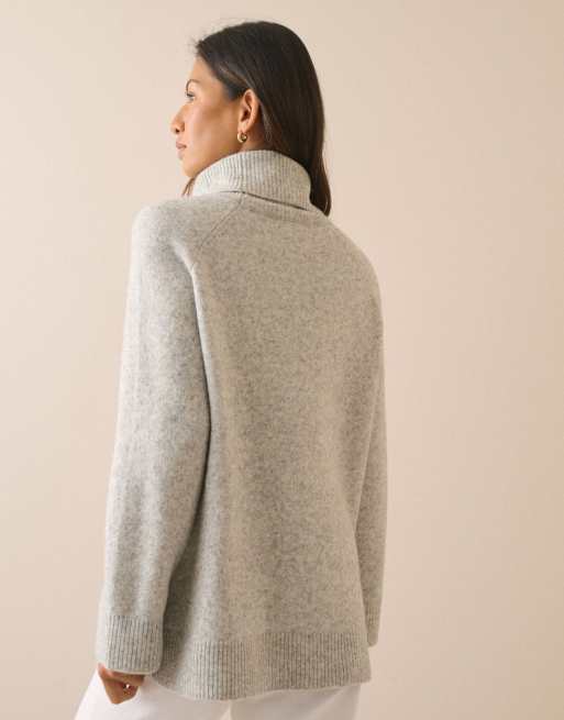 Nobody's Child Marl roll-neck oversized jumper in grey, 2 of 5