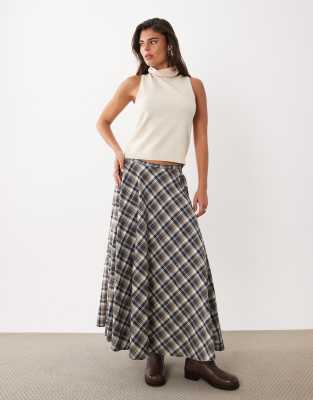 Nobody's Child Martino Cotton Mid Rise Full Circle Maxi Skirt In Blue
