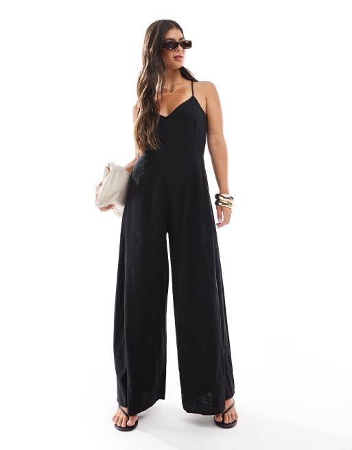 Nobody's Child – Maryana – Svart jumpsuit med vida ben