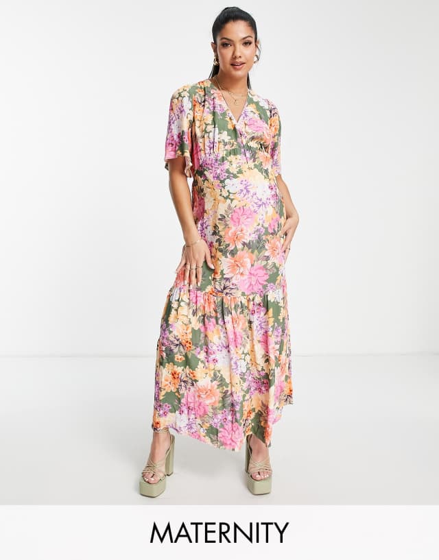 Nobody's Child Maternity Clementine large floral print multicolored dress