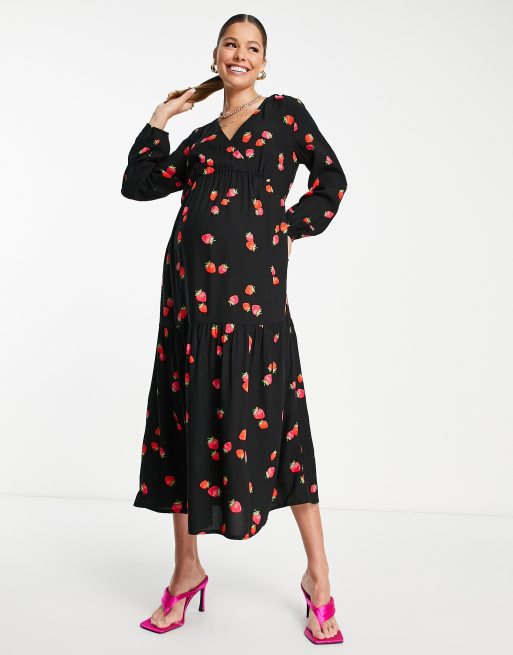 black strawberry dress Black 1950s Cherry Mesh Swing Dress