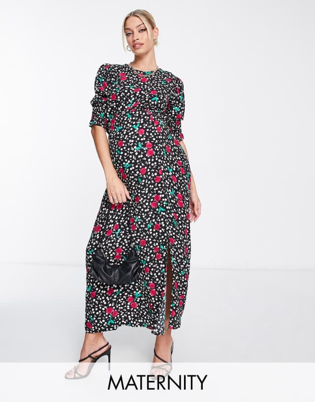 Nobody's Child Maternity Luna dress in cherry print