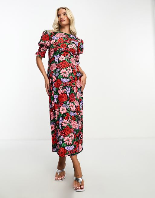Nobody s Child Maternity Luna Vestito midi premaman con spacco e stampa a fiori ASOS