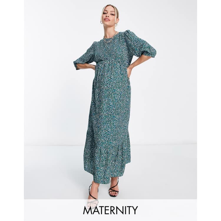 Nobody's Child Maternity Rachel dress in green | ASOS