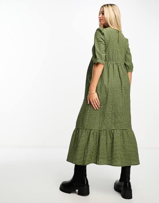 Nobody's Child Maternity Rachel midi dress in khaki | ASOS