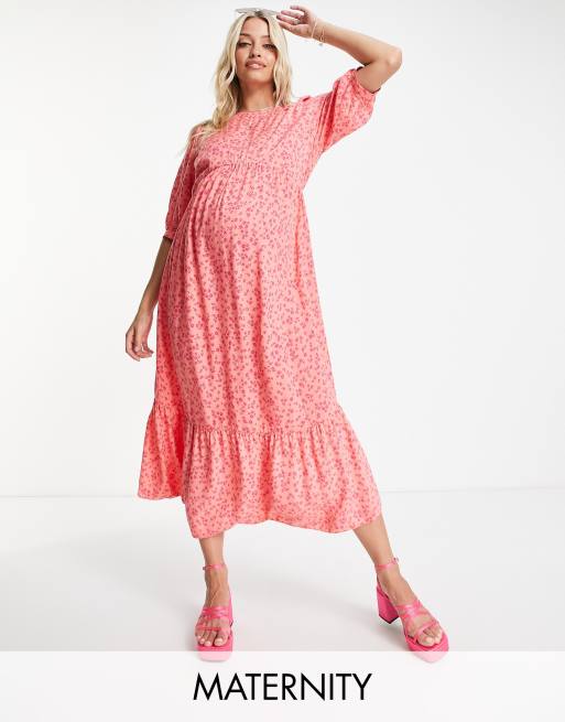 Nobody's Child Maternity – Rachel Ollie – Czerwona sukienka w drobne kwiatki