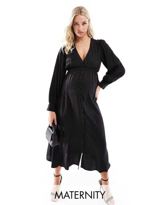 Nobody's Child Maternity - Robe mi-longue à col V - Noir