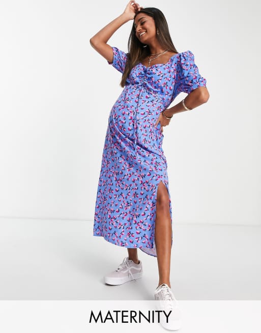 Nobody's Child Maternity - Rosie - Jurk met aardbeienprint in blauw