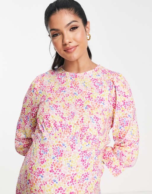 Nobody's Child Maternity Selena ditsy dot pink multicolored dress, 4 of 4