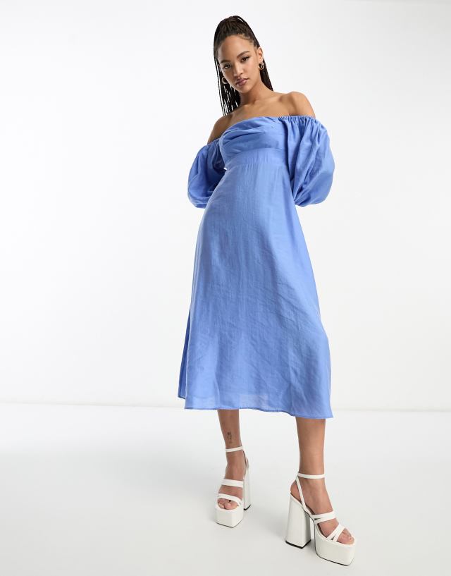 Nobody's Child - maxine bardot midi dress in blue