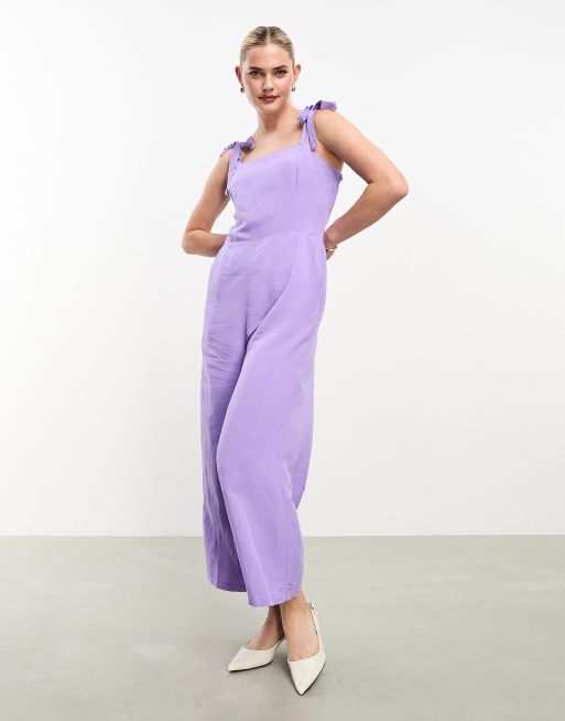 Nobody's Child Meg tie shoulder jumpsuit in purple, 2 of 4