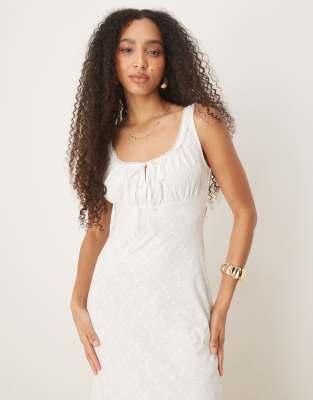 Melissa milkmaid midi dress in white