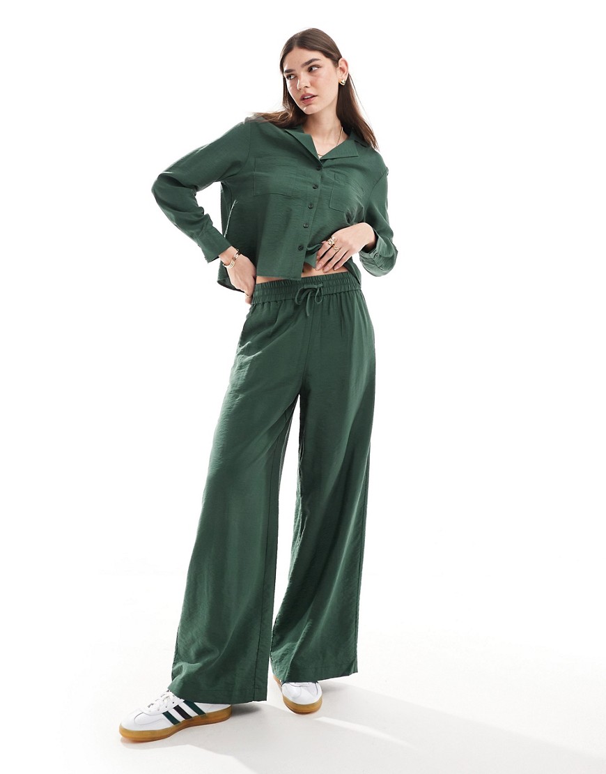 Nobody's Child Melody Wide Leg Pants In Green - Part Of A Set