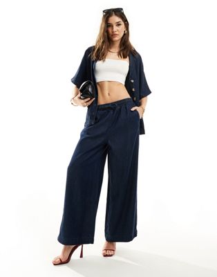 Nobody’s Child Melody wide leg trouser co-ord in navy